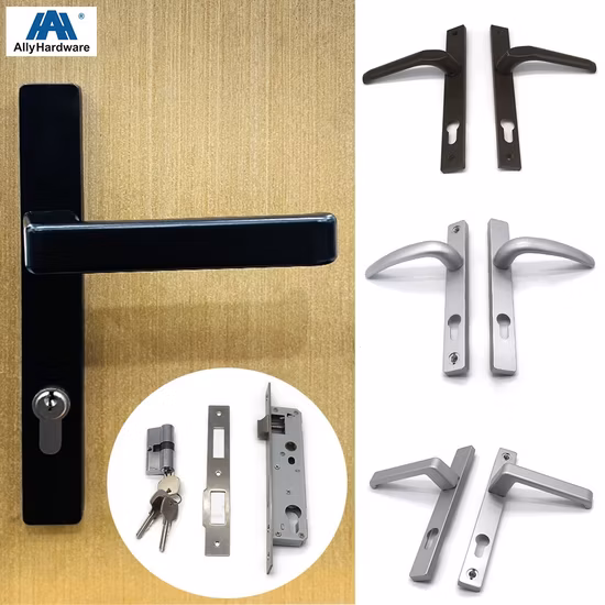 Hersteller Schrank Holzhebel UPVC Innentürgriff aus schwarzem Aluminium